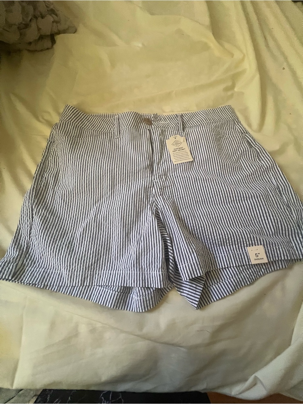 St. John's Bay Navy and White Striped Pull-On Women's Shorts